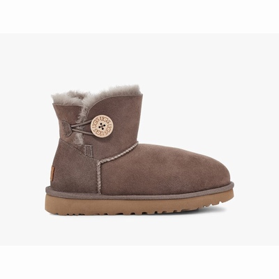 Botas UGG Mini Bailey Button II Mulher Marrom | PT-JQLFE